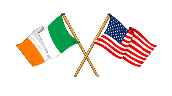 America and Republic of Ireland alliance and friendship — Stock Photo, Image