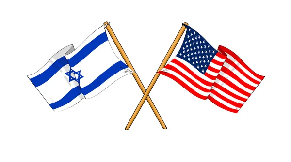 Amerika en Israël Alliantie en vriendschap — Stockfoto