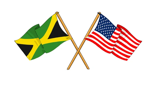 América e Jamaica aliança e amizade — Fotografia de Stock