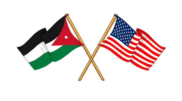 Alianza y amistad entre América y Jordania —  Fotos de Stock