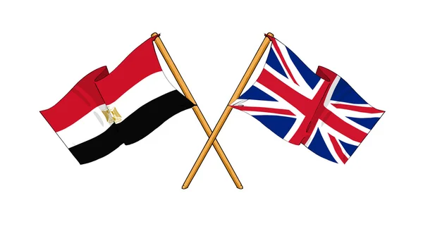 United Kingdom and Egypt alliance and friendship — Stock Photo, Image