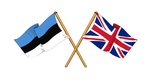 Ηνωμένο Βασίλειο και η Εσθονία Συμμαχία και η φιλία — Φωτογραφία Αρχείου