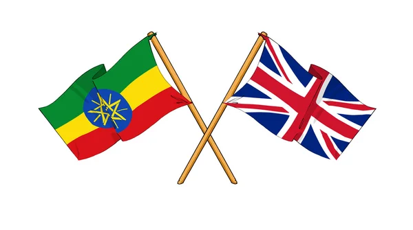 United Kingdom and Ethiopia alliance and friendship — Stock Photo, Image
