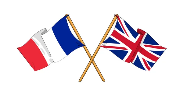 United Kingdom and France alliance and friendship — Stock Photo, Image