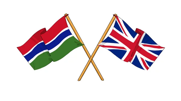 Velká Británie a Gambie spojenectví a přátelství — Stock fotografie