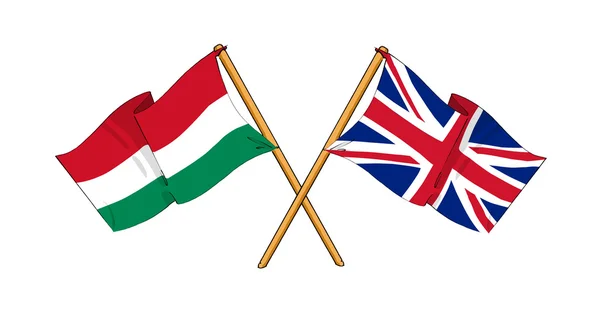 İngiltere ve Macaristan İttifak ve dostluk — Stok fotoğraf