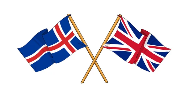 United Kingdom and Iceland alliance and friendship — Stock Photo, Image
