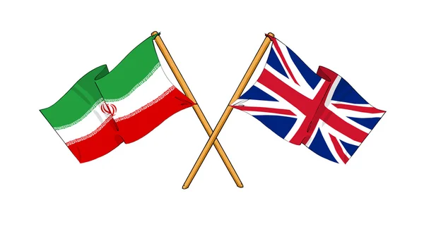 Velká Británie a Írán spojenectví a přátelství — Stock fotografie