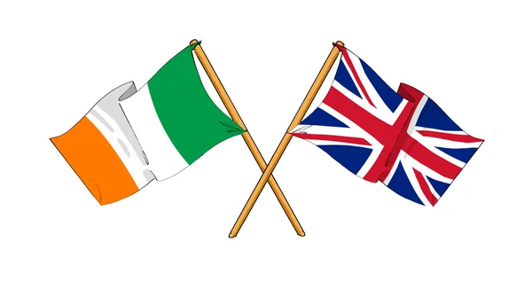 United Kingdom and Republic of Ireland alliance and friendship — Stock Photo, Image