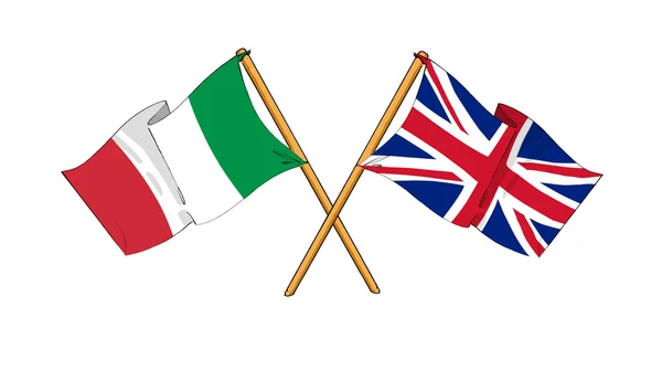 United Kingdom and Italy alliance and friendship — Stock Photo, Image