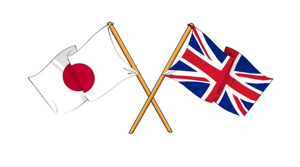 United Kingdom and Japan alliance and friendship — Stock Photo, Image