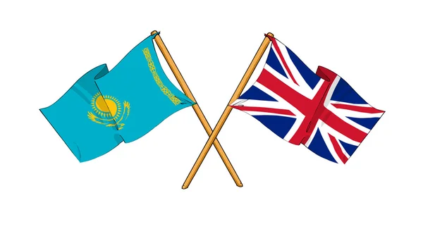 United Kingdom and Kazakhstan alliance and friendship — Stock Photo, Image