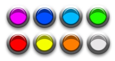 basit renkli düğmeler simgeler kümesi