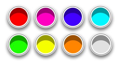 basit renkli düğmeler simgeler kümesi