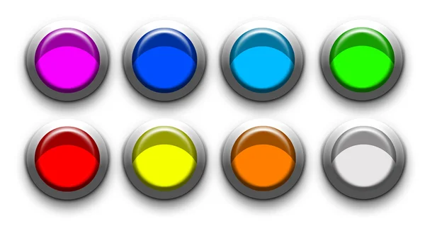 다채로운 단추 아이콘의 간단한 세트 — 스톡 사진
