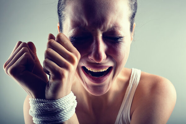 Woman victim of domestic violence 