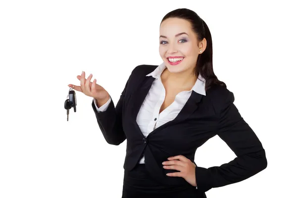 Mujer de negocios con las llaves — Foto de Stock