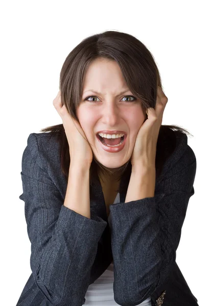 Business woman screaming — Stock Photo, Image