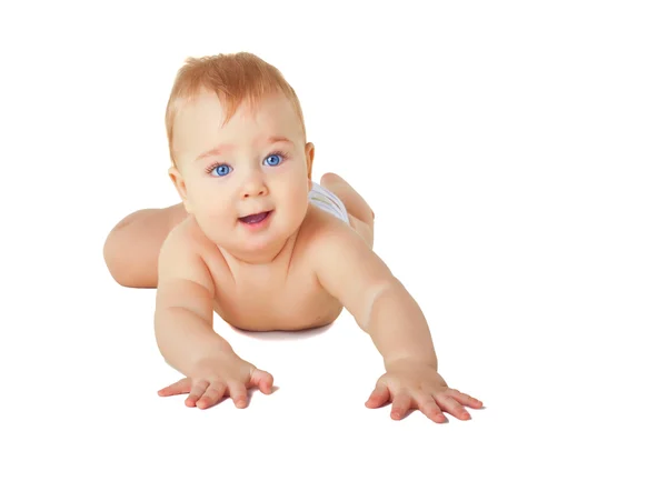 Gelukkig kruipende babyjongen — Stockfoto
