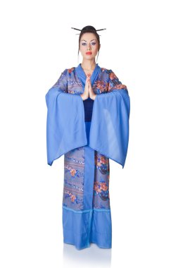 genç kadın olarak Japon kimono