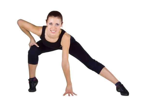 Mladá žena dělá fitness cvičení — Stock fotografie
