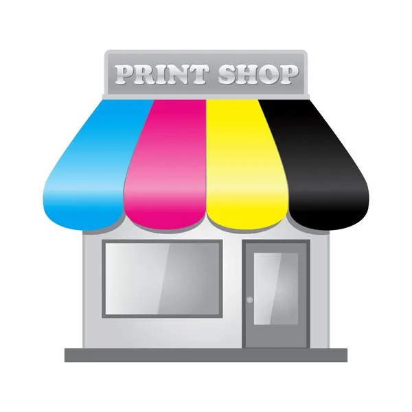 Print shop přední — Stockový vektor