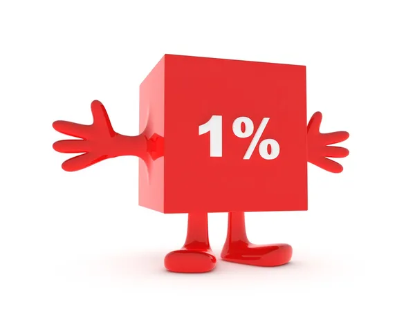 1 procent — Zdjęcie stockowe