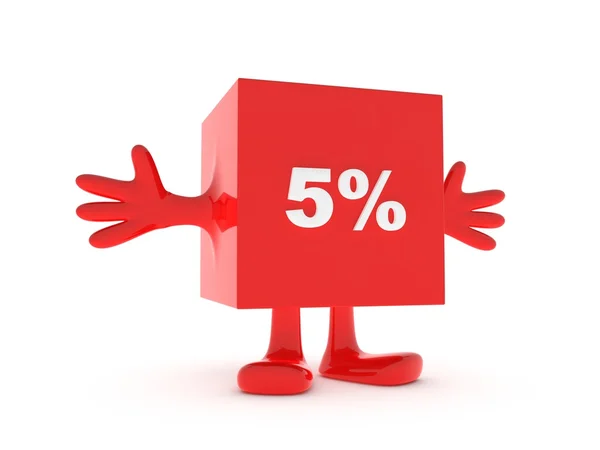 5 procent — Zdjęcie stockowe