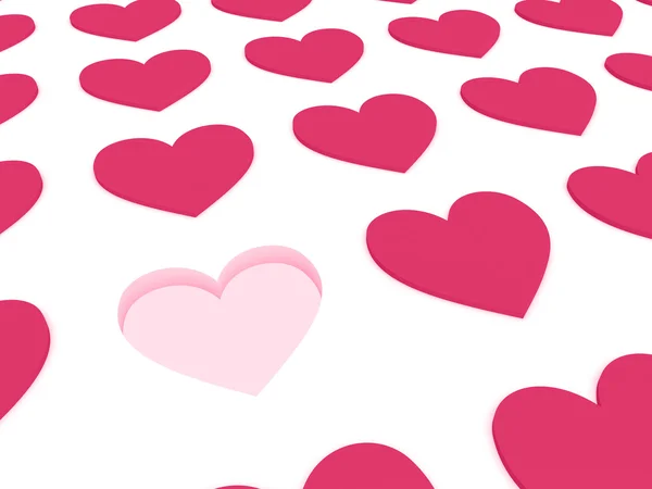 Rosa hjärtan — Stockfoto