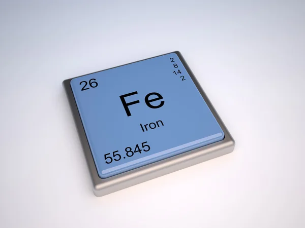 Iron from periodic table — Stock Photo, Image
