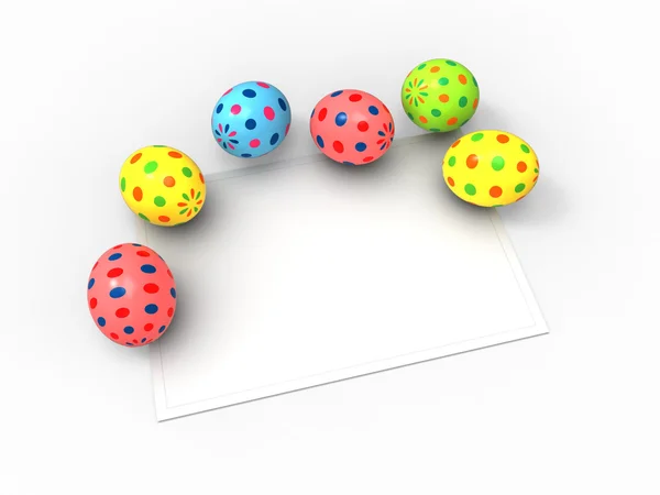 Paskalya yumurtaları, renk paketi koleksiyon kart dilek için — Stok fotoğraf
