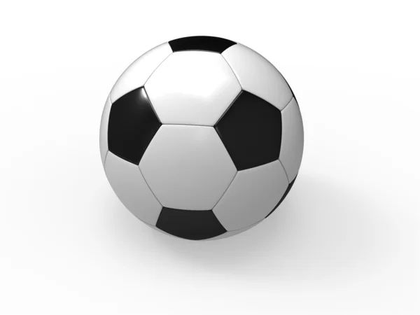 Μπάλα ποδοσφαίρου σε απομονωμένες άσπρο φόντο — Φωτογραφία Αρχείου