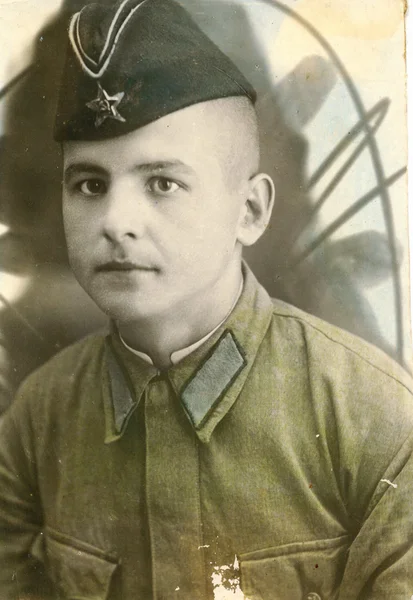 Old photograph soldier — Stock Photo, Image