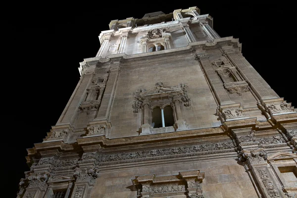 Kathedraal kerk van murcia nachts — Stockfoto