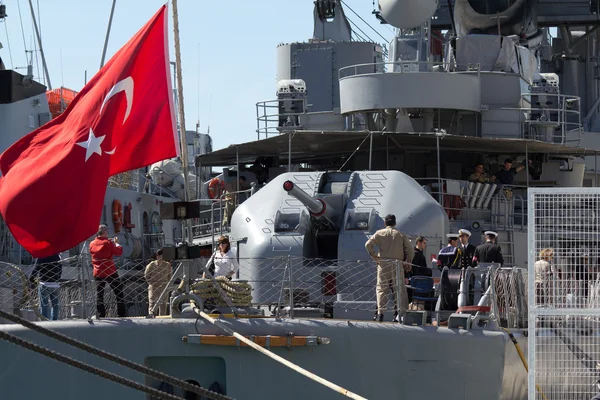 Turkish warship — Stock Photo, Image