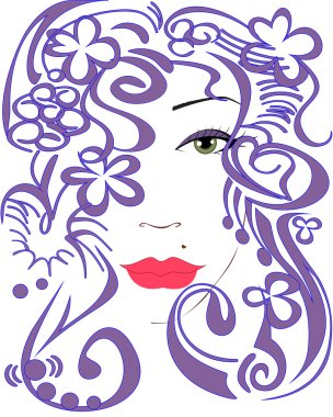 Stylized woman's face clipart