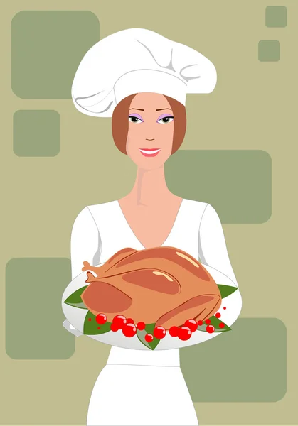 stock vector Female chef.