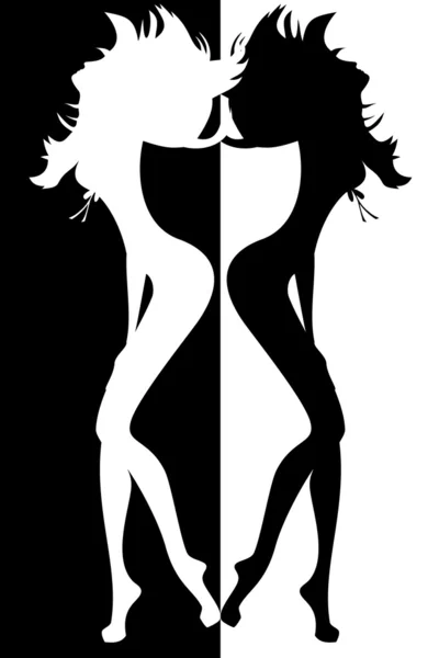 Silhouette of sexy women — Stock Vector