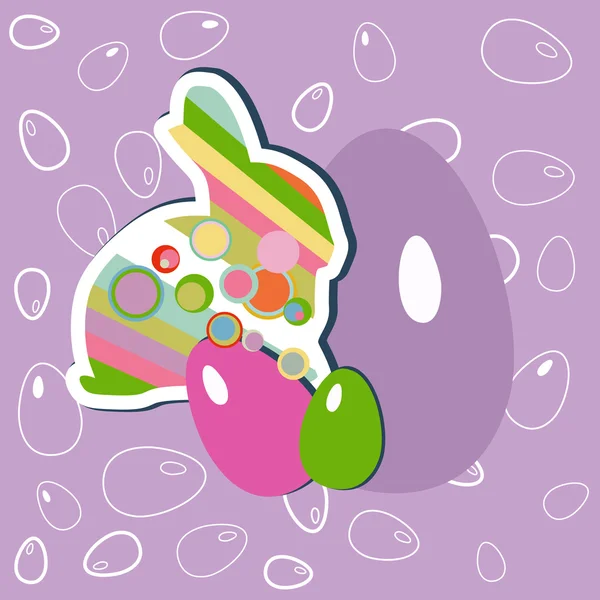 Easter kelinci dan telur - Stok Vektor