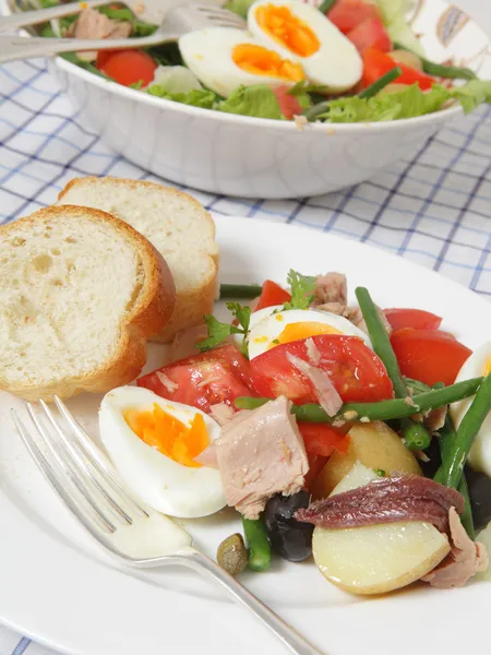 Tonbalıklı salata yemek — Stok fotoğraf