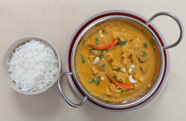 Kip cashew curry van bovenaf — Stockfoto