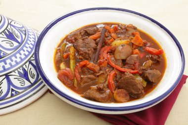 Moroccan beef tagine clipart