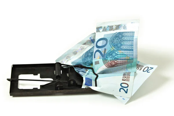 Euron pengar finansiella fälla — Stockfoto