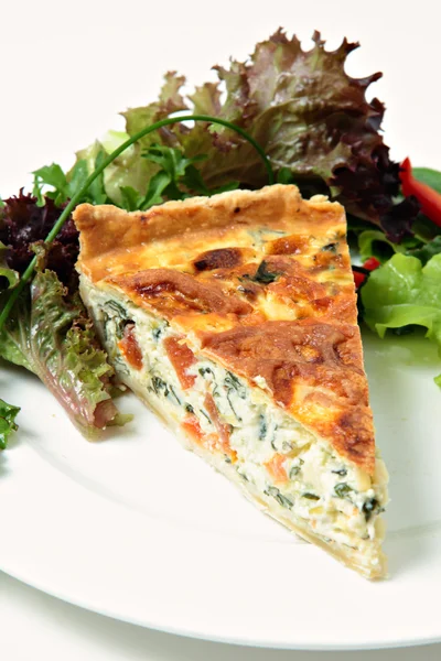 Spinach beet and leek quiche — Stock Photo, Image