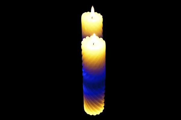 Color candle. reflection — Stock Photo, Image