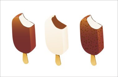 Ice cream covered with chocolate clipart