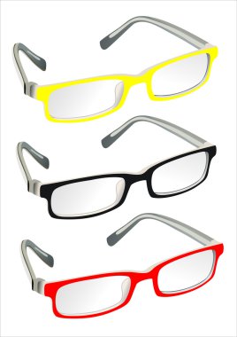 Glasses with reflection on white background clipart