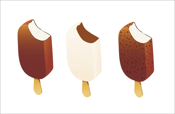 覆盖着巧克力冰淇淋 — 图库矢量图片