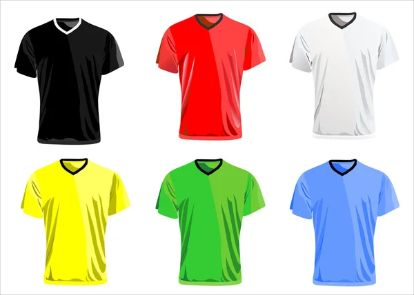 Zwarte en witte mannen polo shirts en t-shirts. — Stockvector