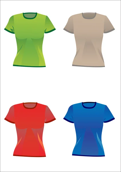 Colorida colección de camisetas — Vector de stock